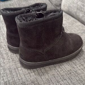 Cat & Jack Black Ankle Boots with Cushioned Collar